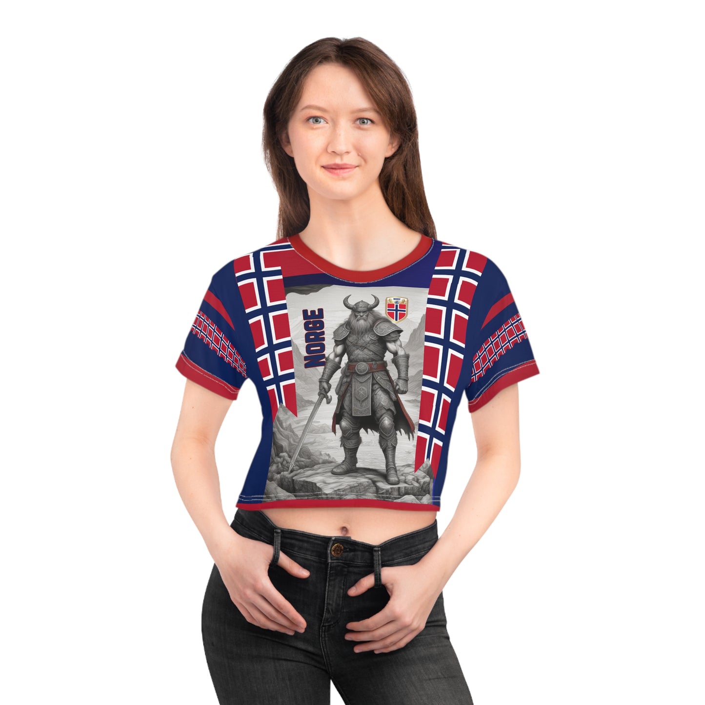🇳🇴Ladies' Crop Tee – *"The Viking Roar"*