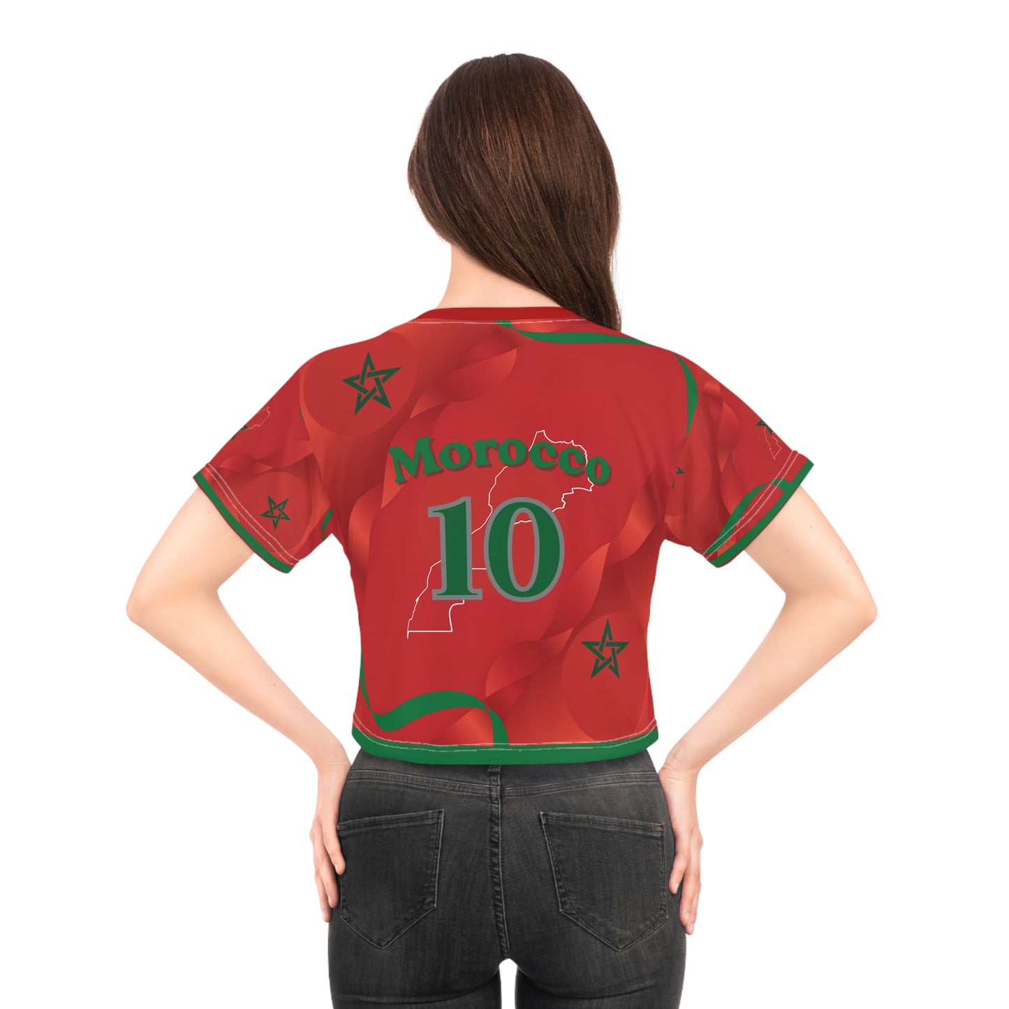 🇲🇦Ladies' Crop Tee – *"The Atlas Pride"*