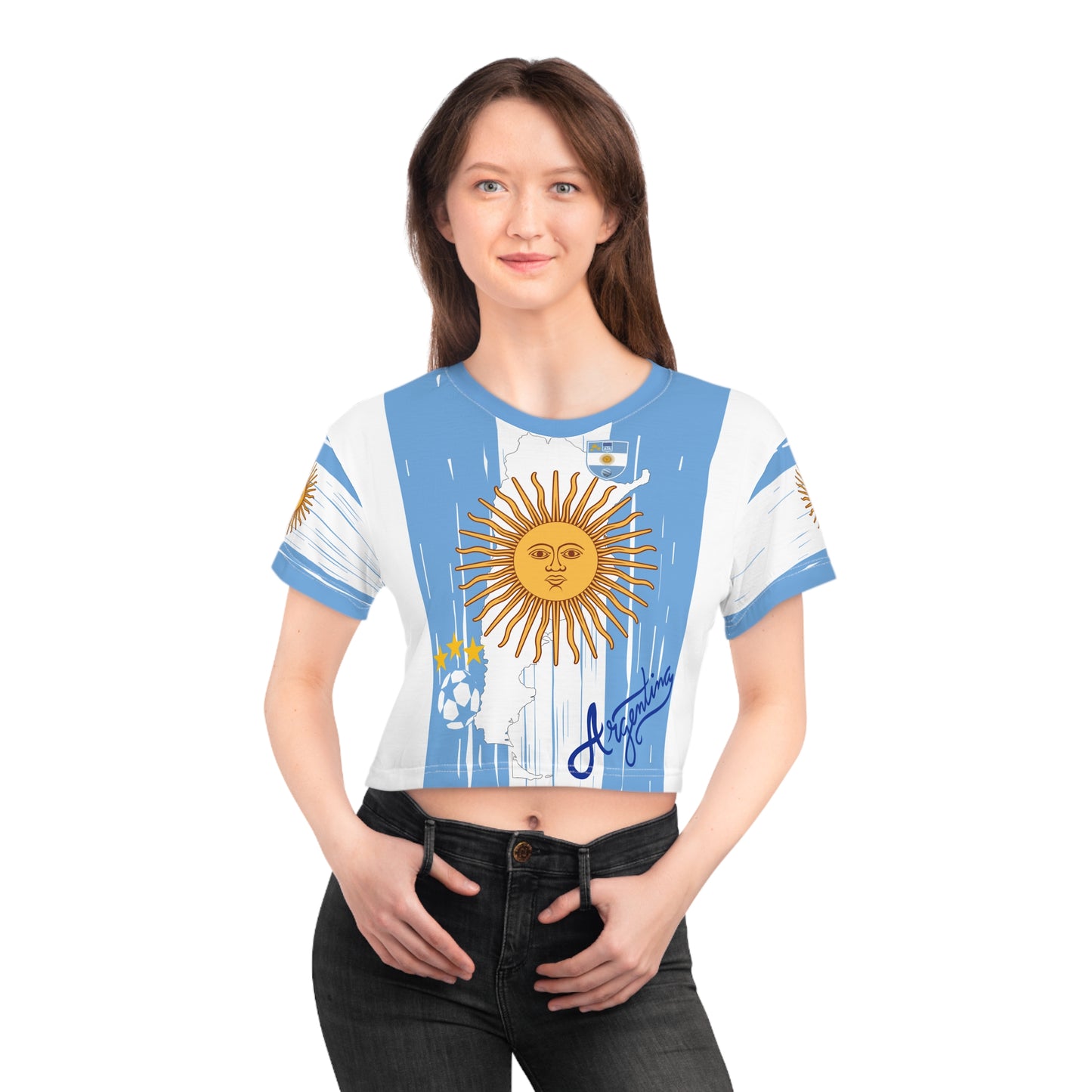 🇦🇷Ladies' Crop Tee – *"Sol Eterno"*