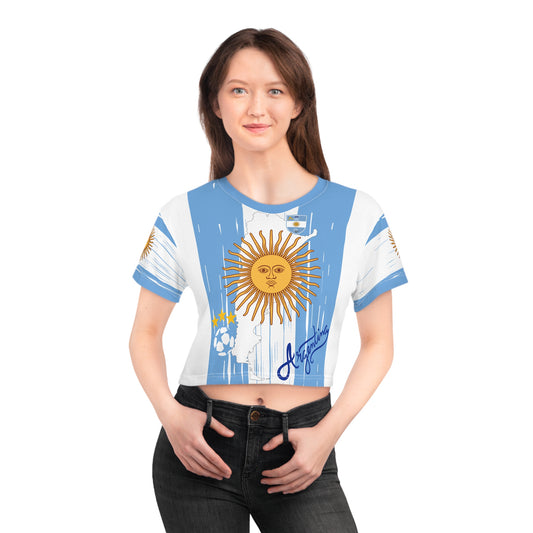 🇦🇷Ladies' Crop Tee – *"Sol Eterno"*