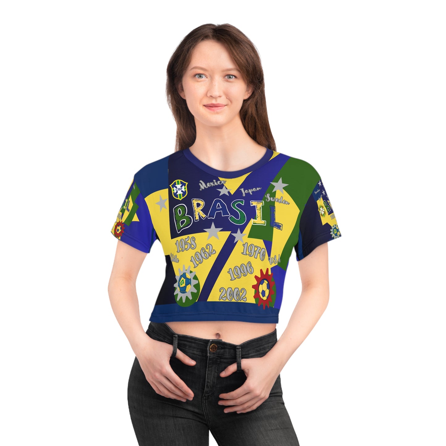 🇧🇷Ladies' Crop Tee – *"Pentacampeão"*