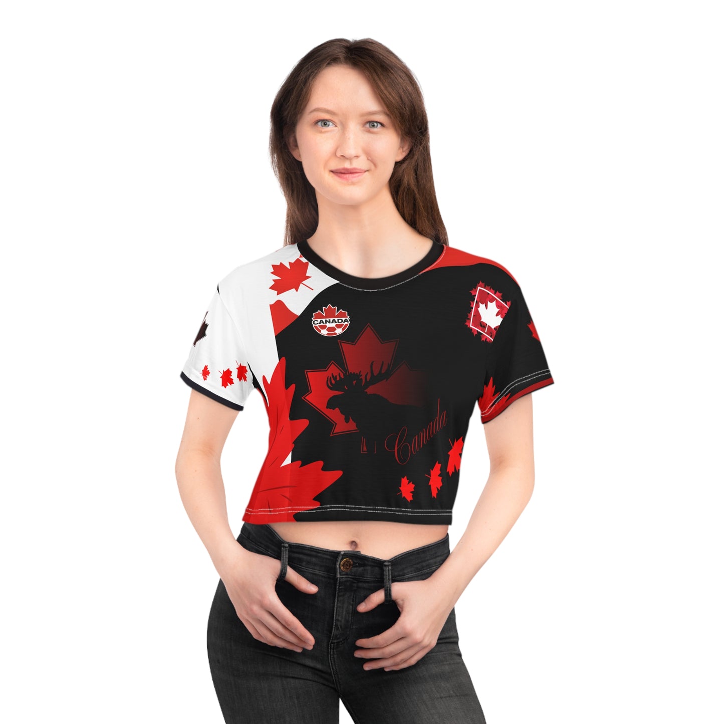 🇨🇦Ladies' Crop Tee – *"The True North"*