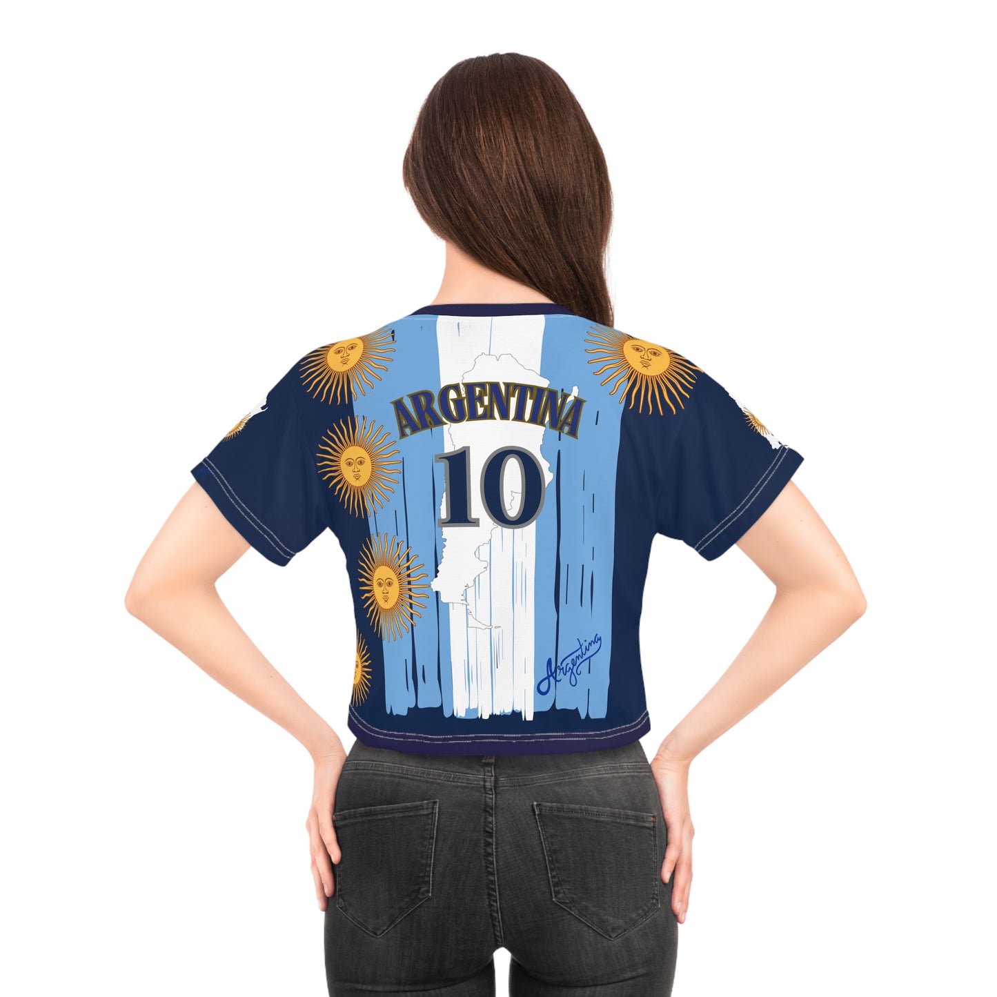 🇦🇷Ladies' Crop Tee – *"Sol de Gloria"*