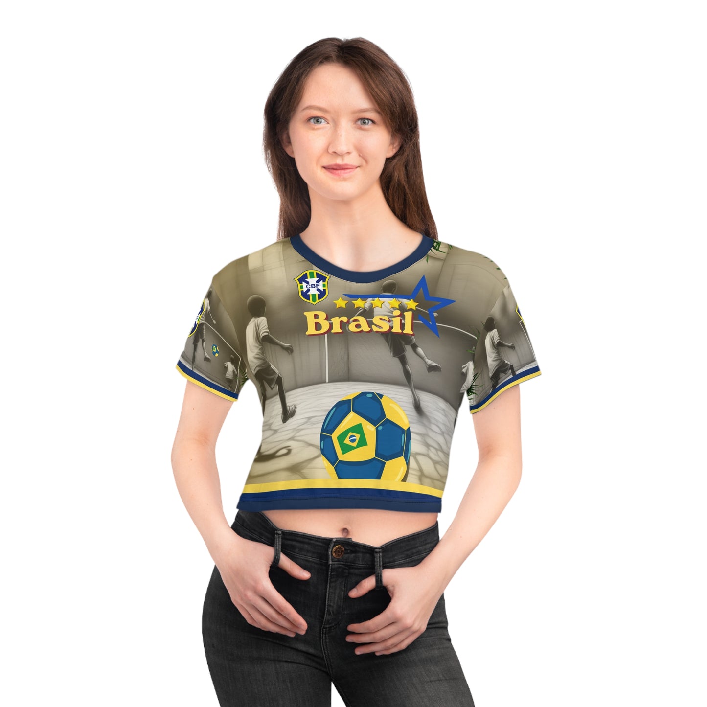 🇧🇷Ladies' Crop Tee – *"Raízes do Talento"*