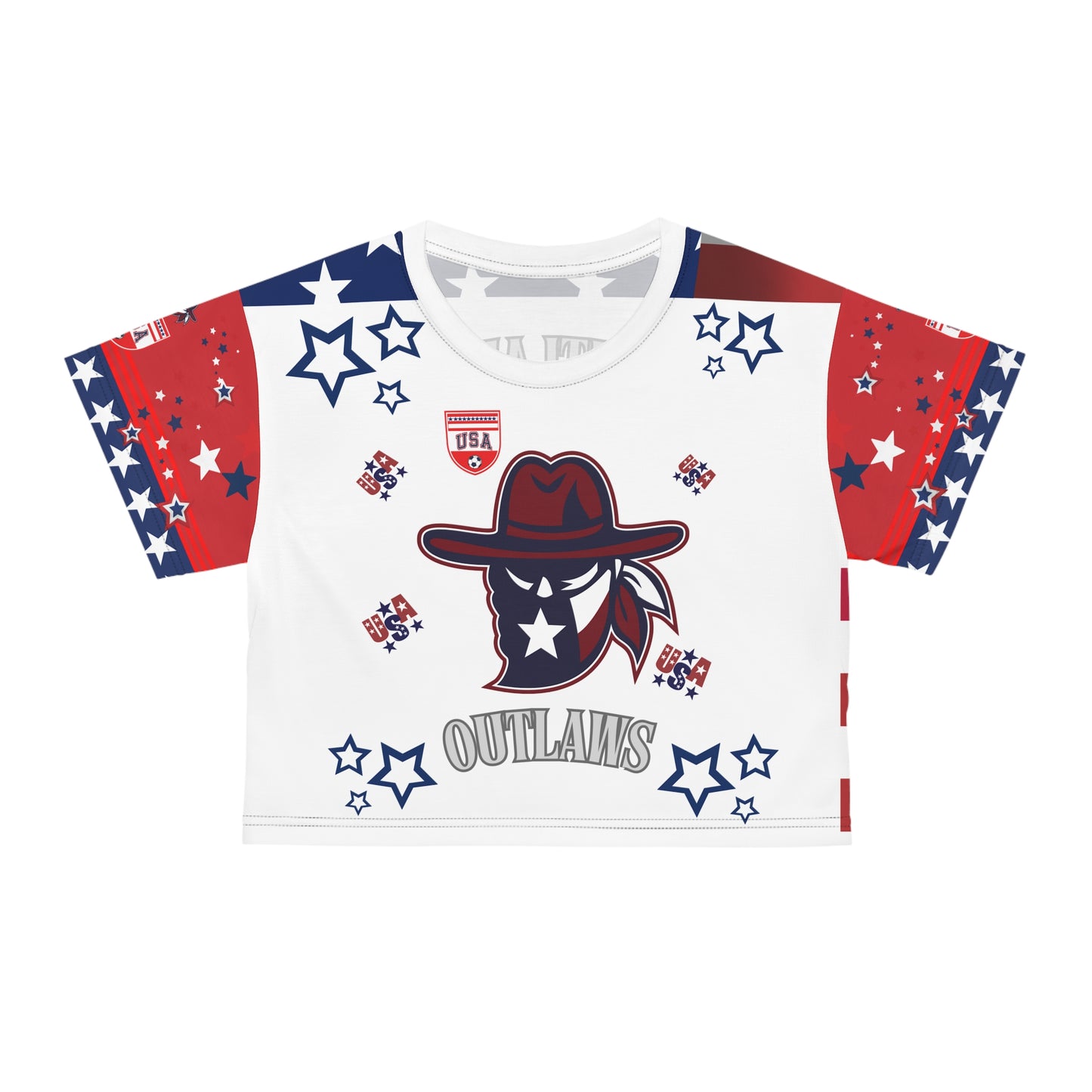 🇺🇸Ladies' Crop Tee – *"Outlaw Nation"*