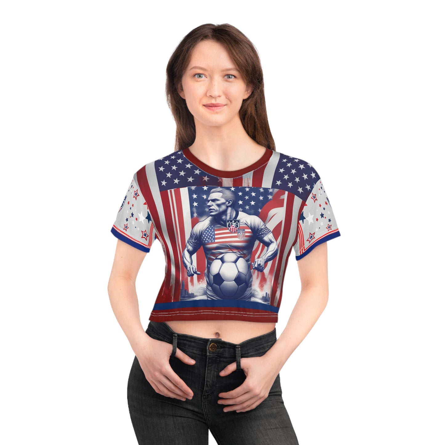 🇺🇸Ladies' Crop Tee – *"Number 10 Outlaw"*