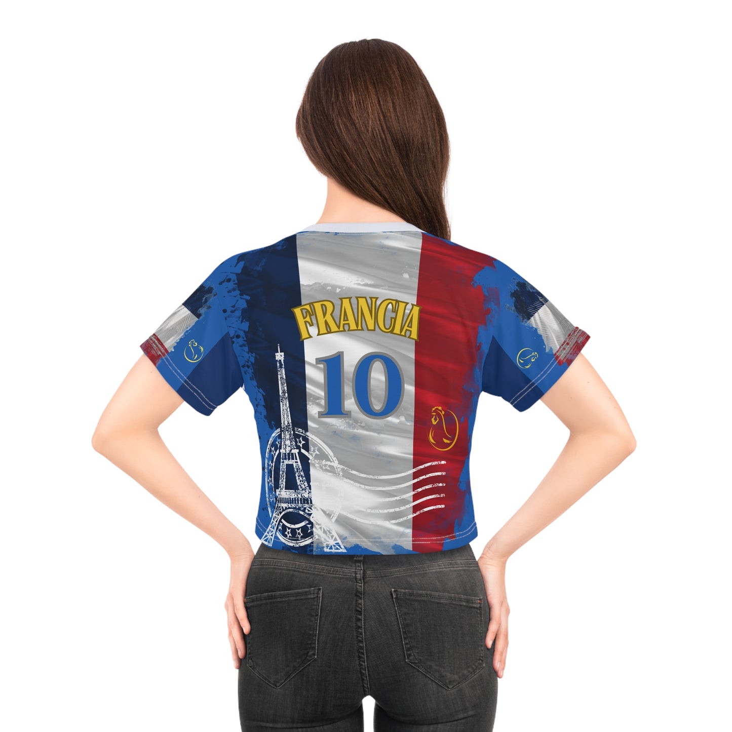 🇫🇷Ladies' Crop Tee – *"Le Coq & La Tour"*