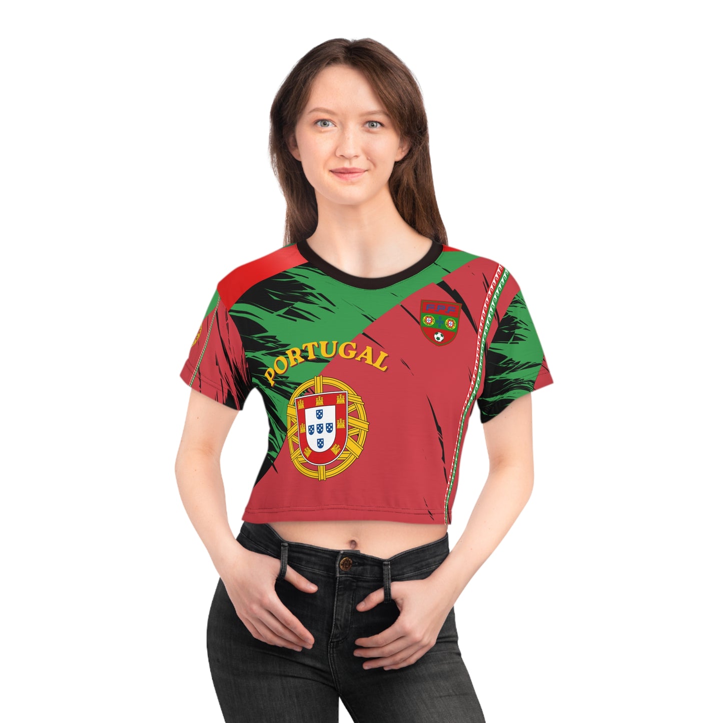 🇵🇹Ladies' Crop Tee – *"The Navigator's Crest"*