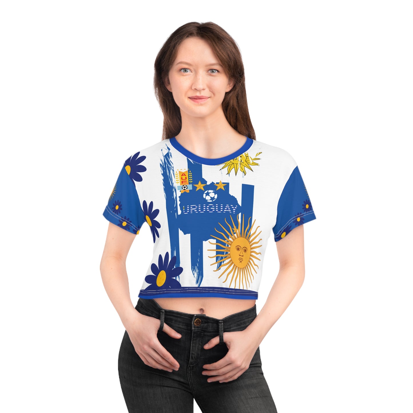 🇺🇾Ladies' Crop Tee – *"Celeste de Flor"*