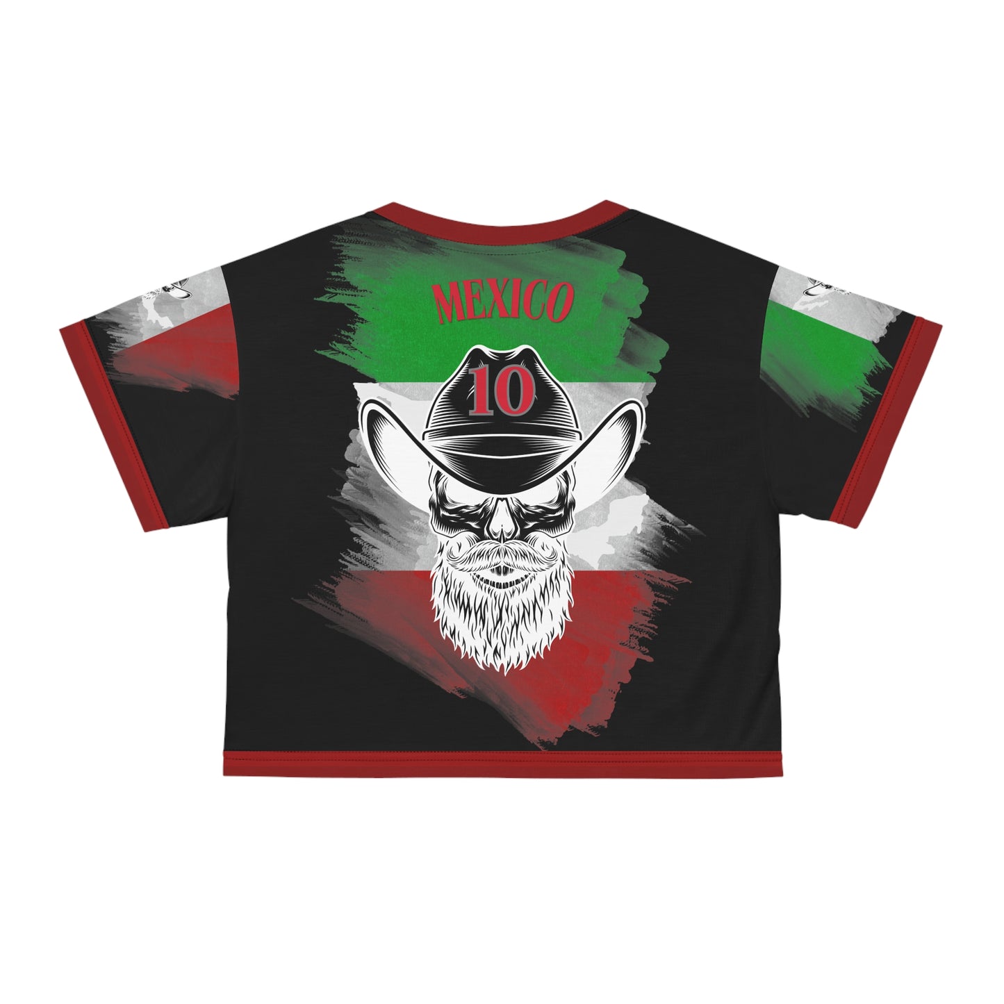 🇲🇽Ladies' Crop Tee – *"La Leyenda"* (Black Trim Edition)