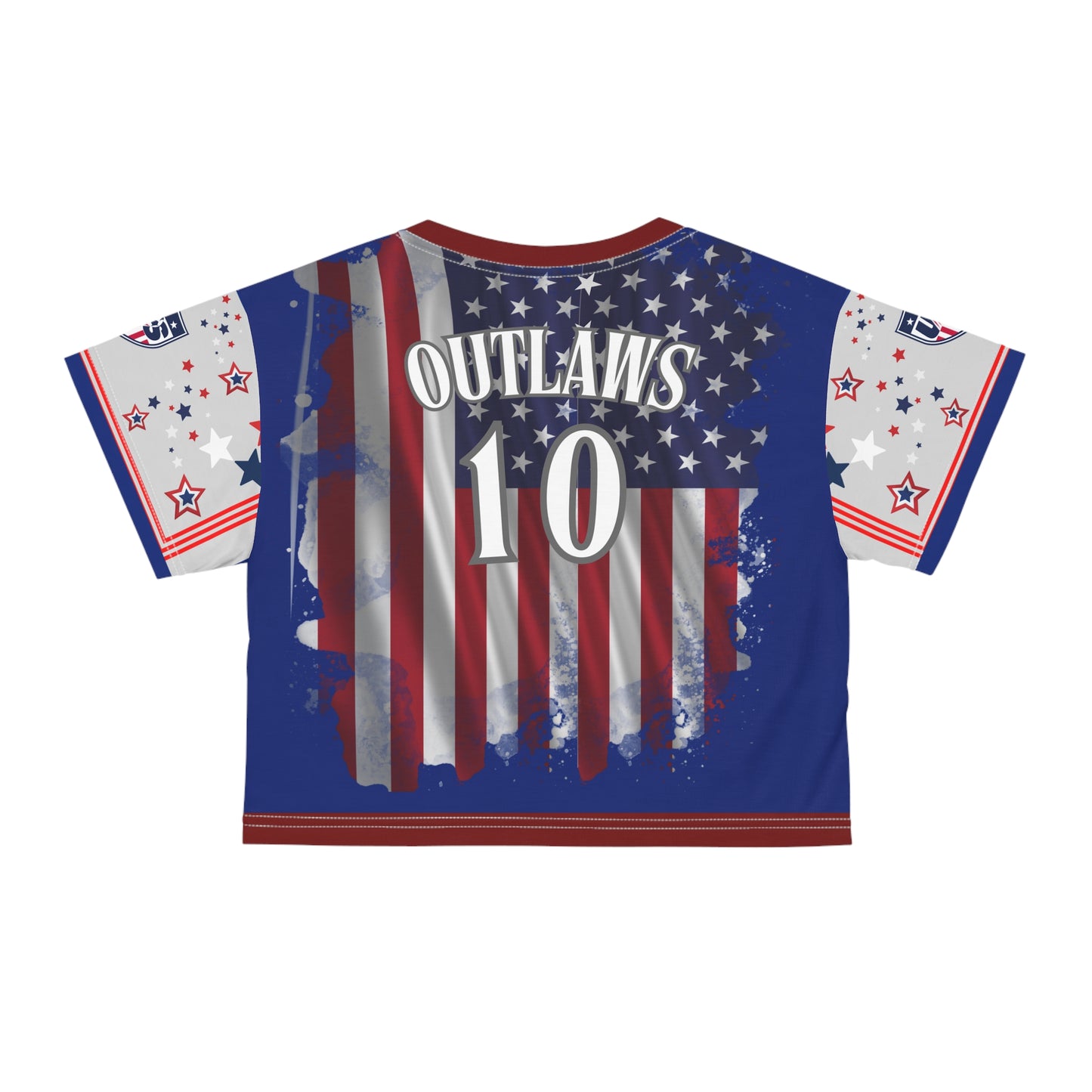 🇺🇸Ladies' Crop Tee – *"Number 10 Outlaw"*