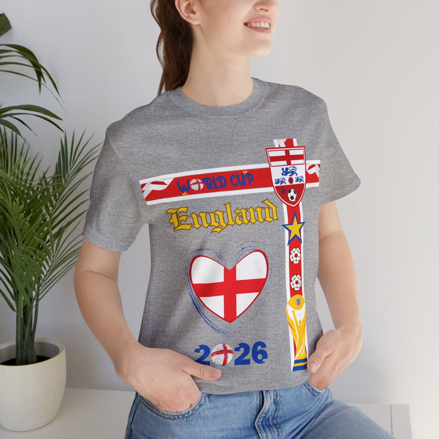 🏴󠁧󠁢󠁥󠁮󠁧󠁿England World Cup 2026 Heart Design Unisex T-Shirt