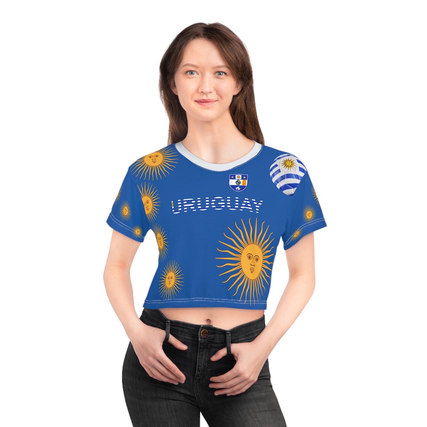 🇺🇾Ladies' Crop Tee – *"La Celeste Olímpica"*