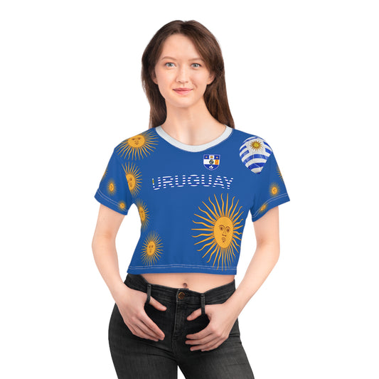 🇺🇾Ladies' Crop Tee – *"La Celeste Olímpica"*