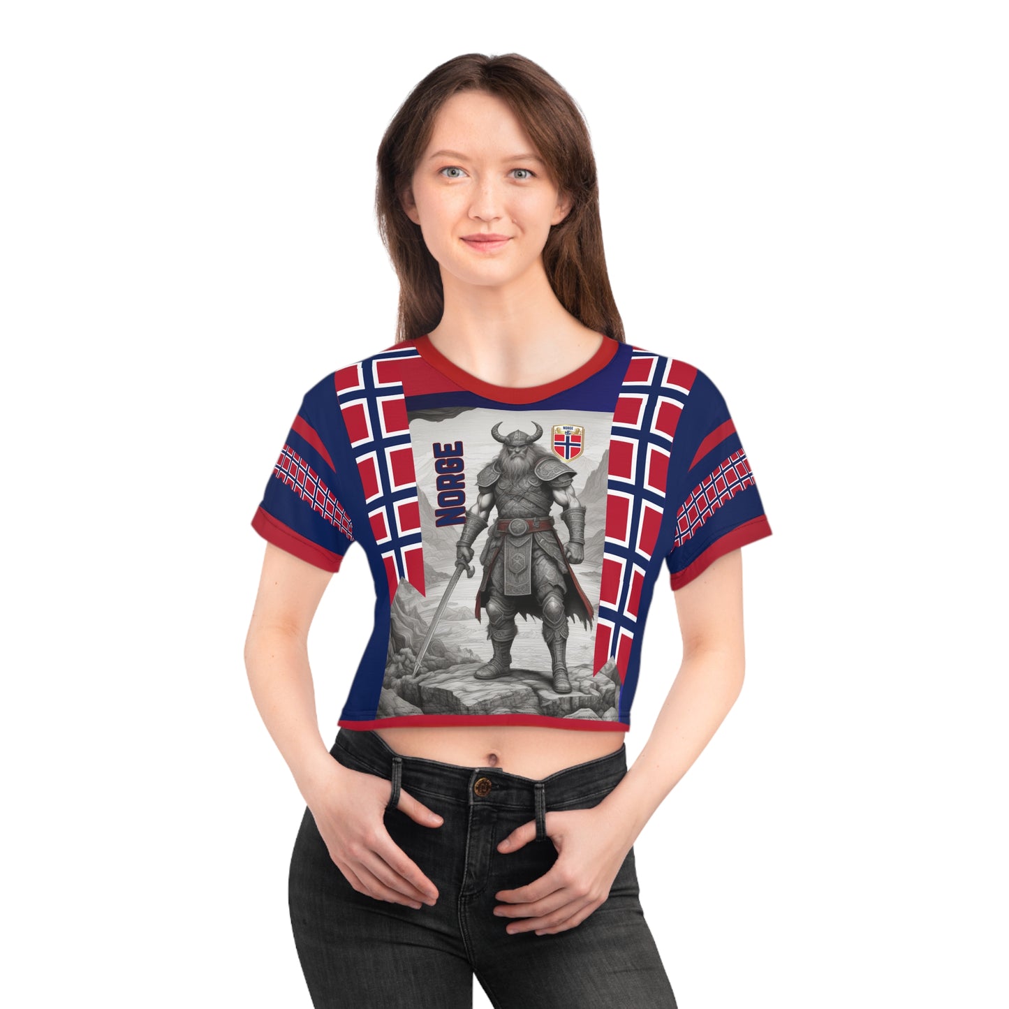 🇳🇴Ladies' Crop Tee – *"The Viking Roar"*