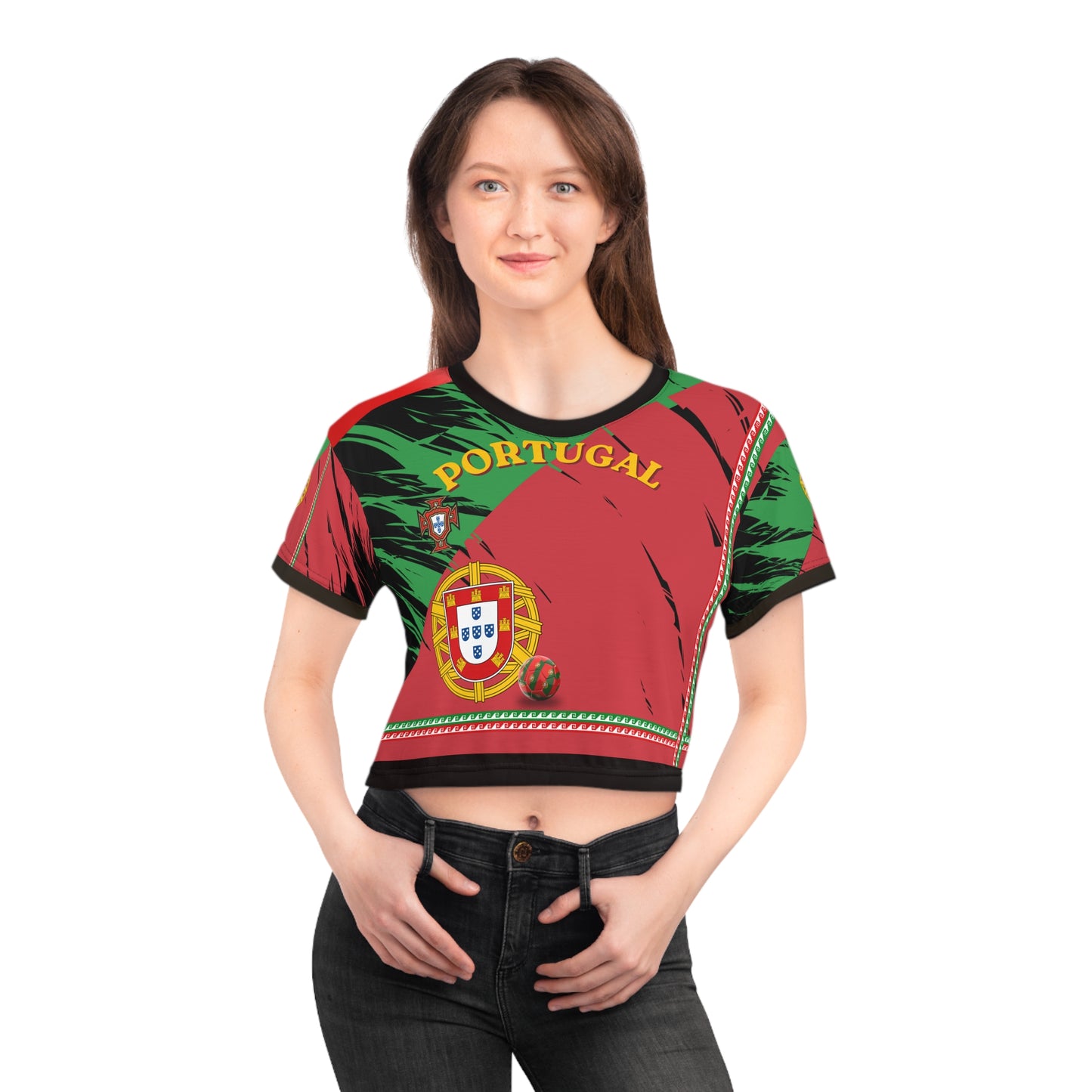 🇵🇹Ladies' Crop  Tee – *"The Navigator's Crest"*