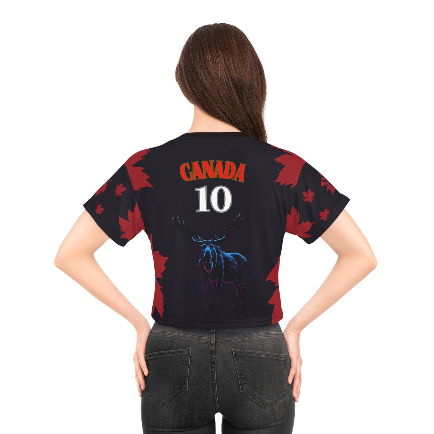 🇨🇦Ladies' Crop Tee – *"The Moose is Loose"