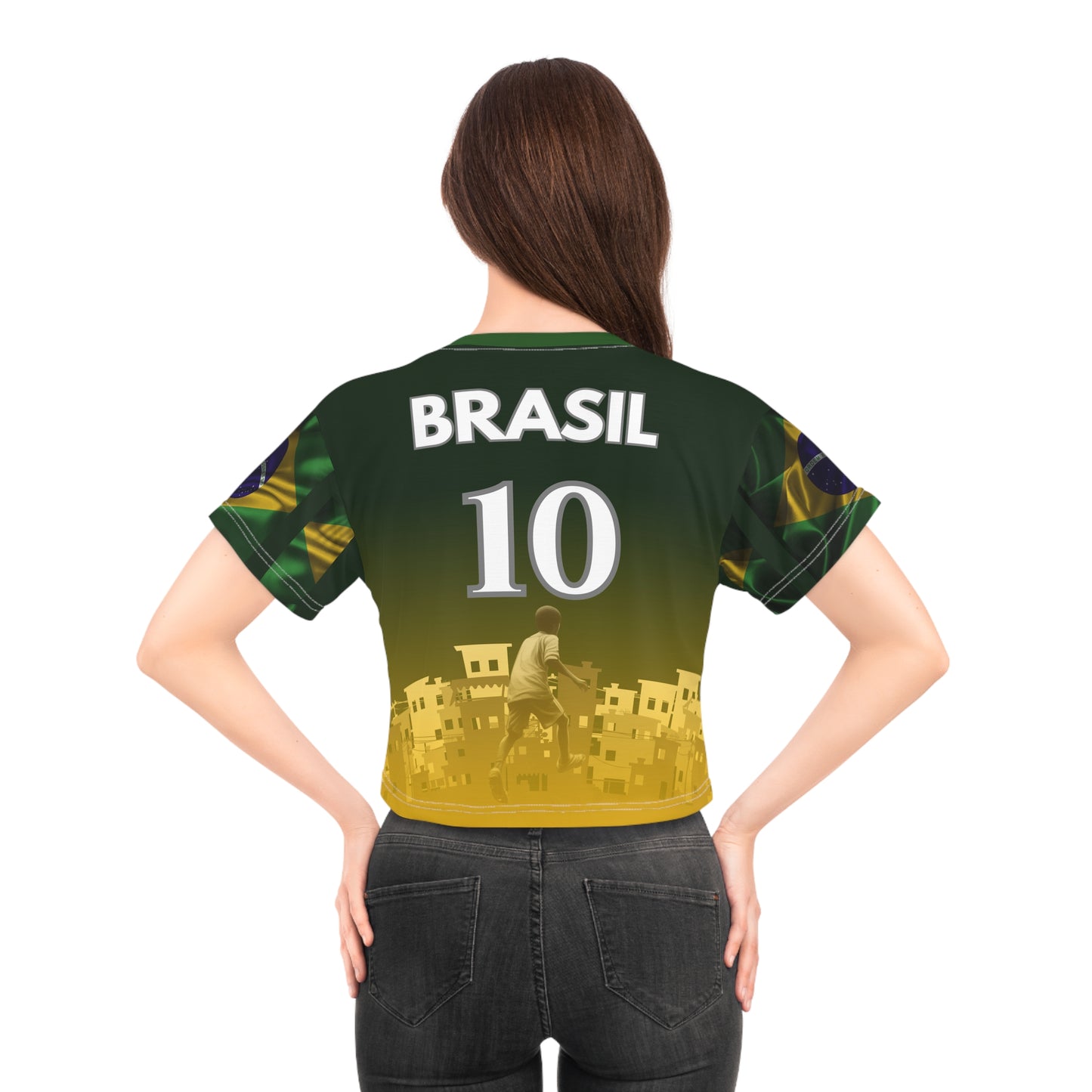 🇧🇷Ladies' Crop Tee – *"Raízes do Talento"*