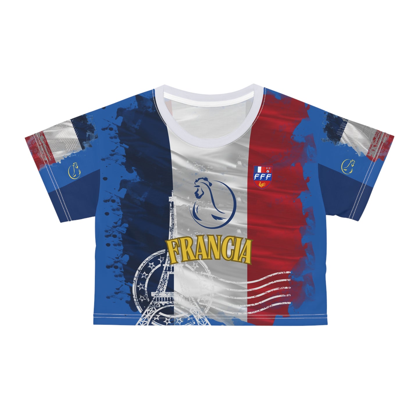 🇫🇷Ladies' Crop Tee – *"Le Coq & La Tour"*