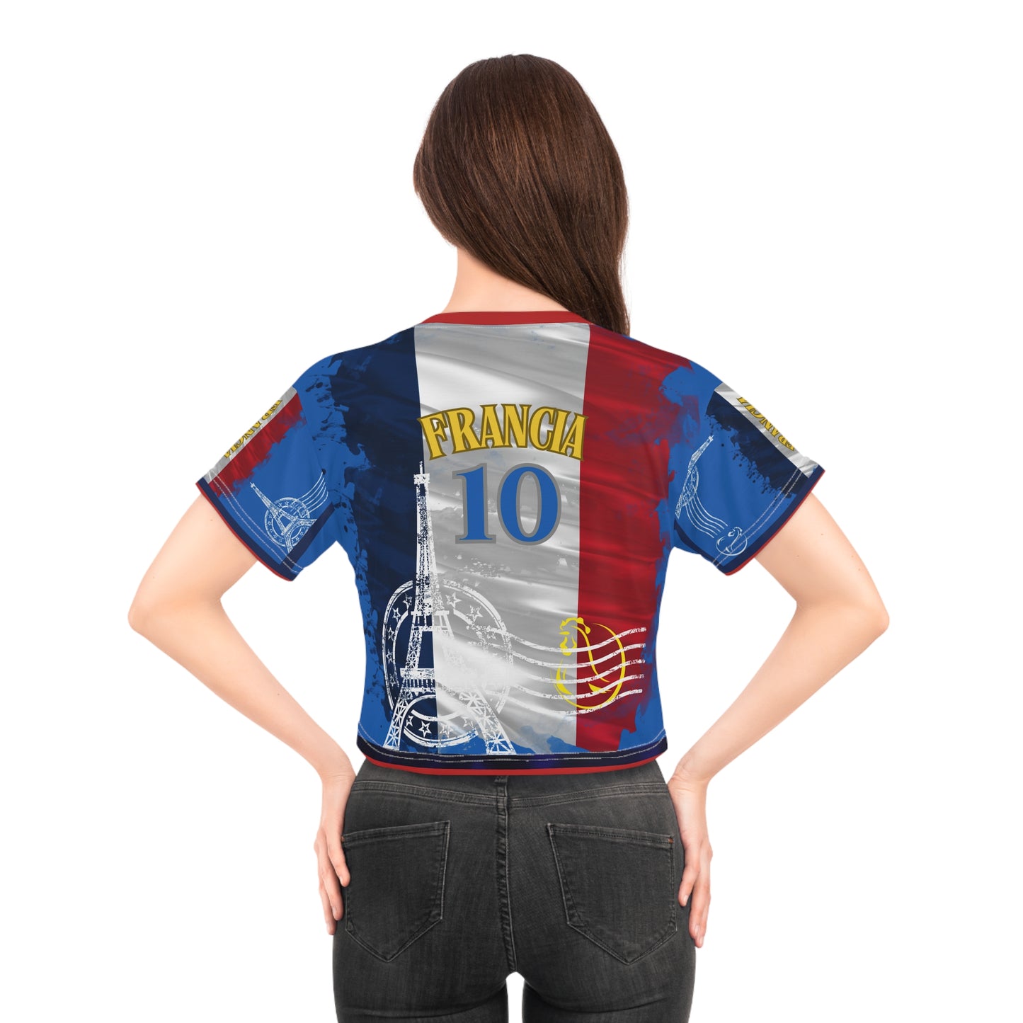 🇫🇷Ladies' Crop Tee – *"Le Coq & La Tour"*