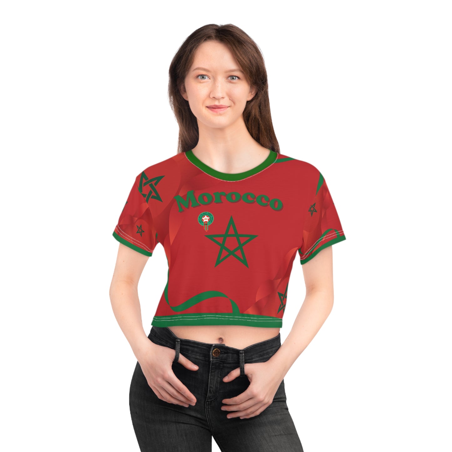 🇲🇦Ladies' Crop Tee – *"The Eternal Star"*