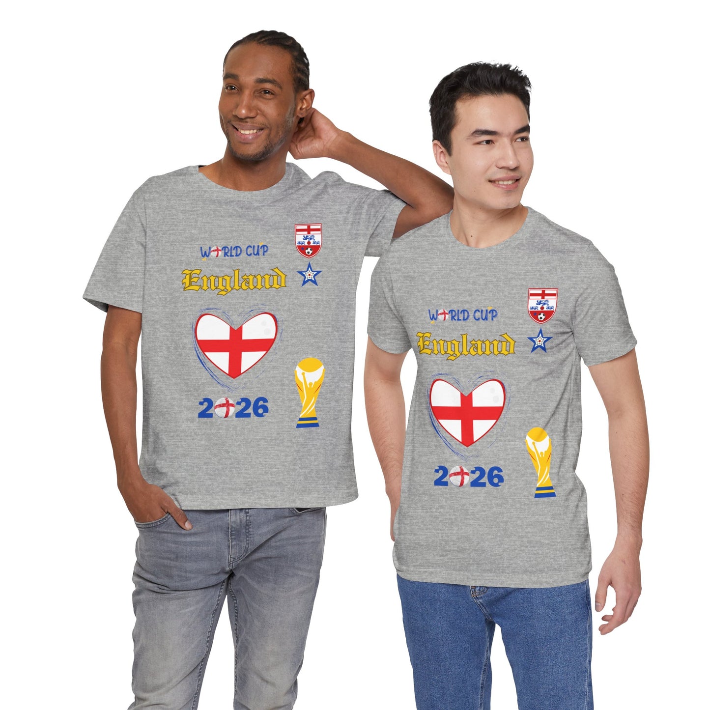 🏴󠁧󠁢󠁥󠁮󠁧󠁿England World Cup 2026 Heart Design Unisex T-Shirt