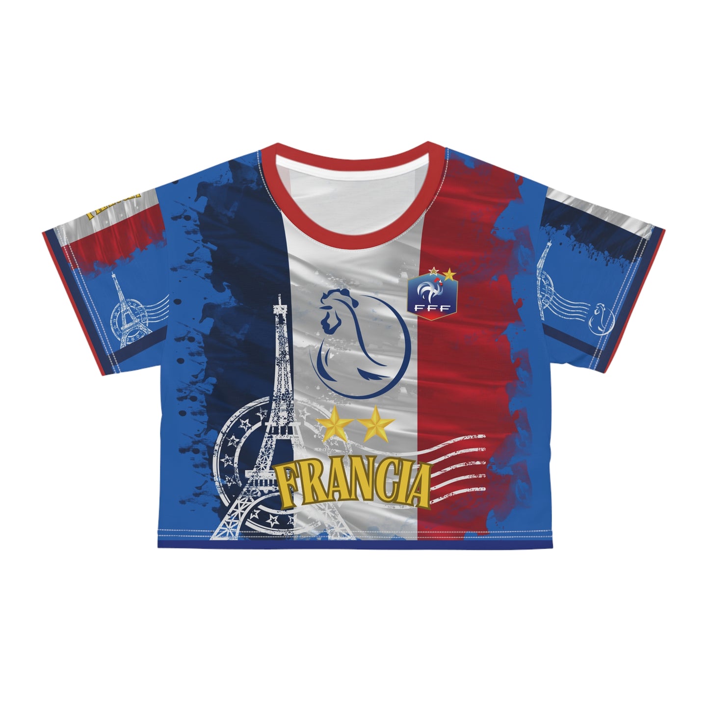 🇫🇷Ladies' Crop Tee – *"Le Coq & La Tour"*