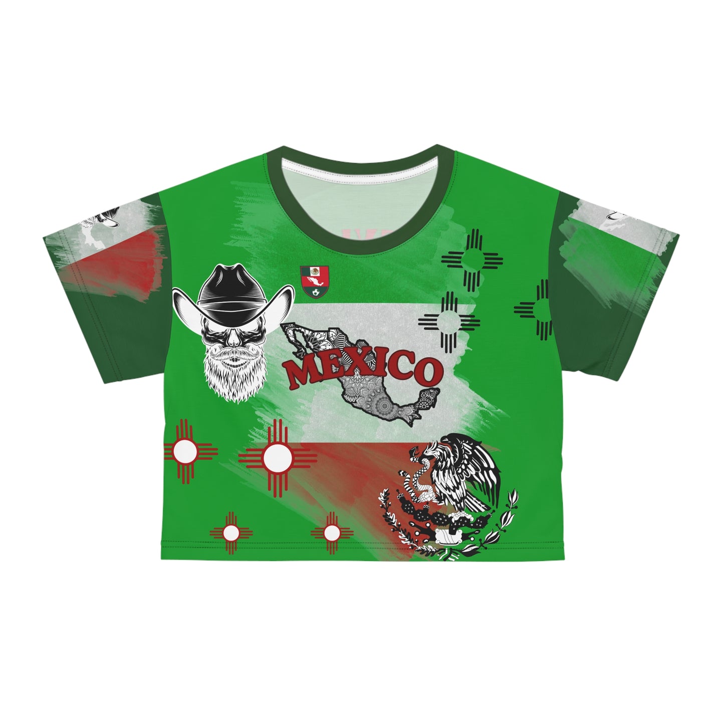 🇲🇽Ladies' Crop Tee – "Tierra de Dioses" Verde