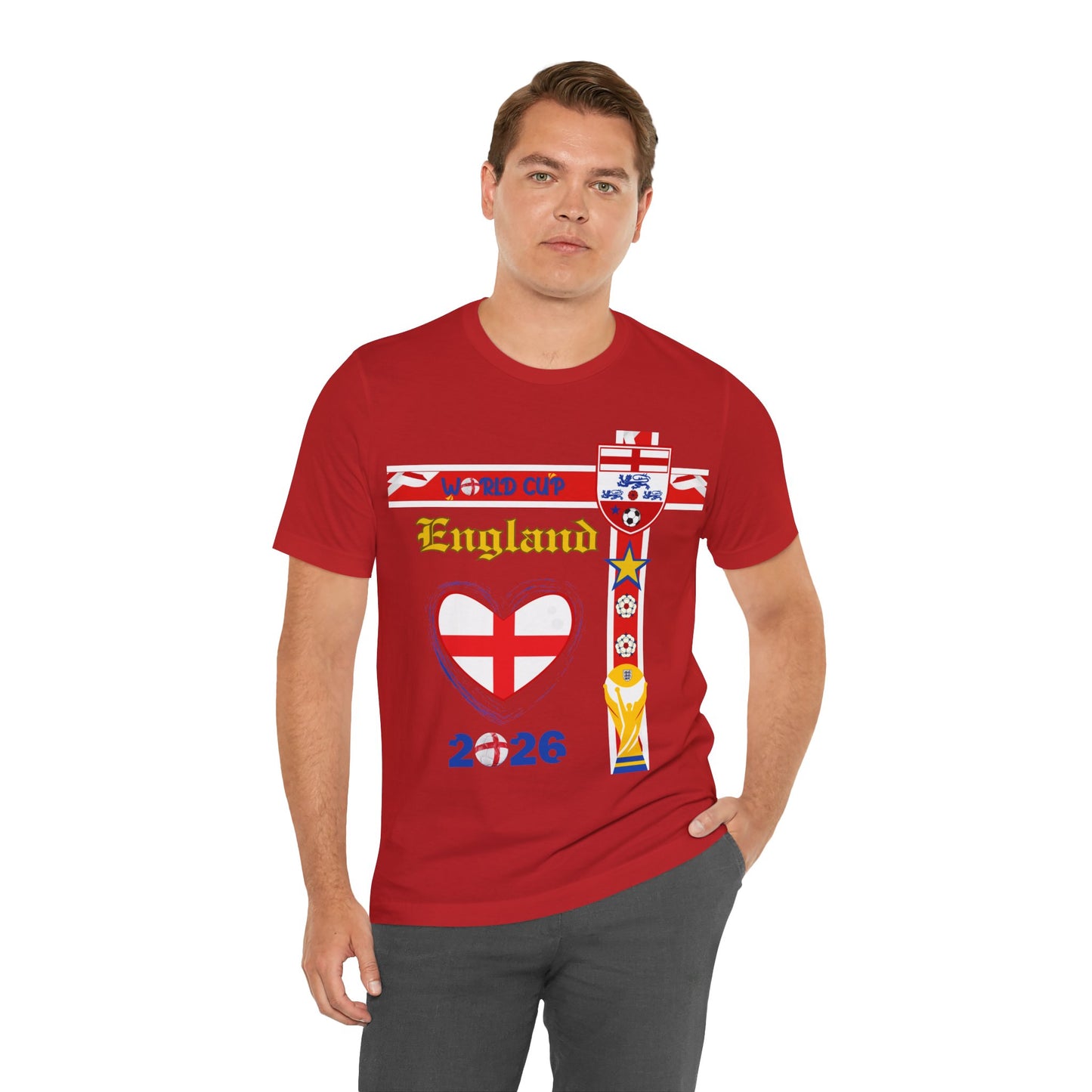 🏴󠁧󠁢󠁥󠁮󠁧󠁿England World Cup 2026 Heart Design Unisex T-Shirt