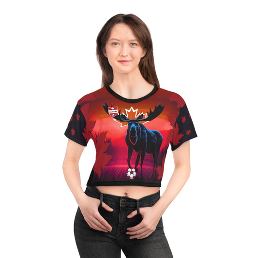 🇨🇦Ladies' Crop Tee Tee – *"The Moose is Loose"