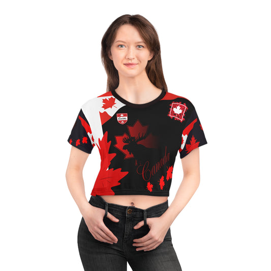 🇨🇦Ladies' Crop Tee – *"The True North"*