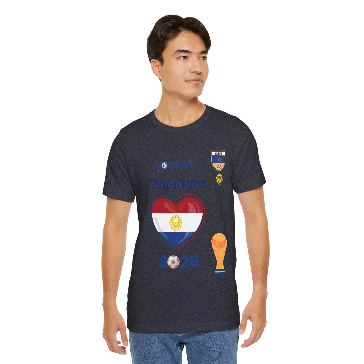 🇳🇱Netherlands (Nederland) World Cup 2026 Heart Design Unisex T-Shirt