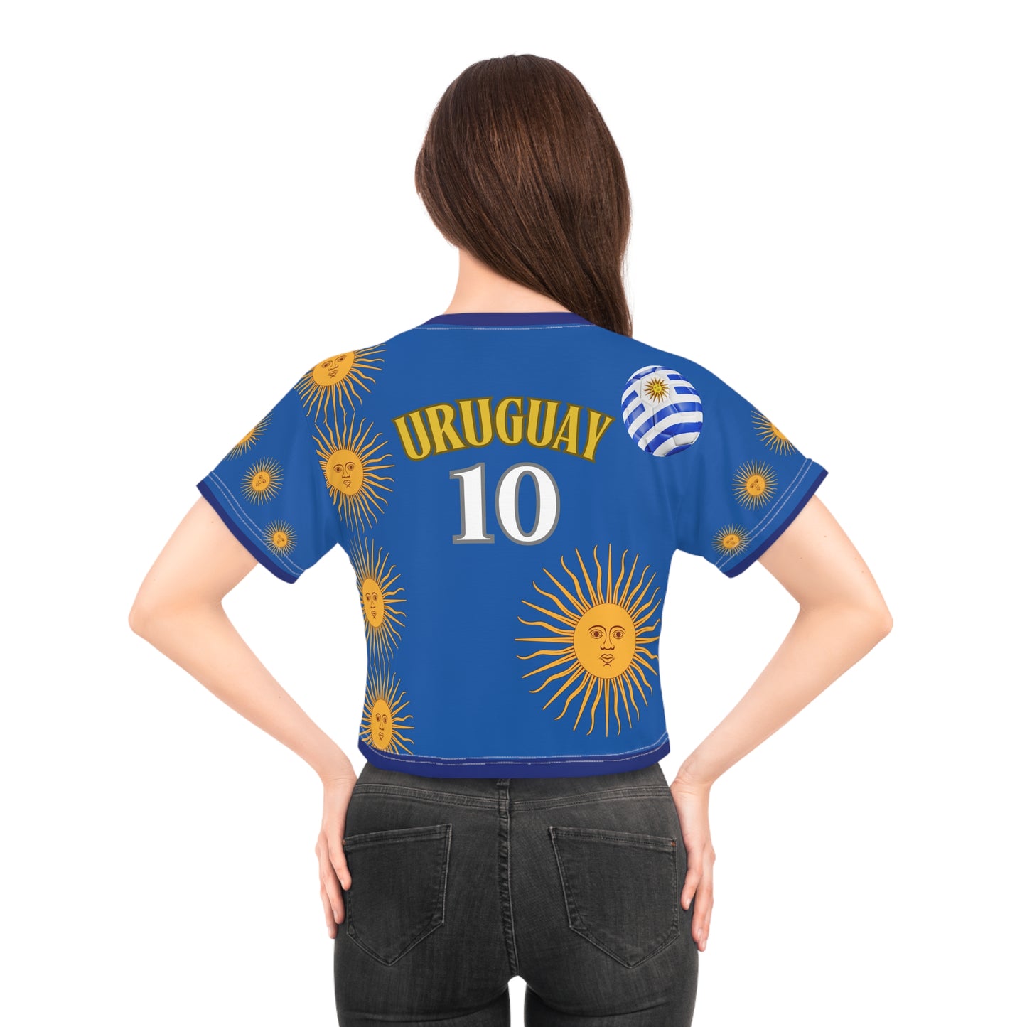 🇺🇾Ladies' Crop Tee – *"La Celeste Olímpica"*