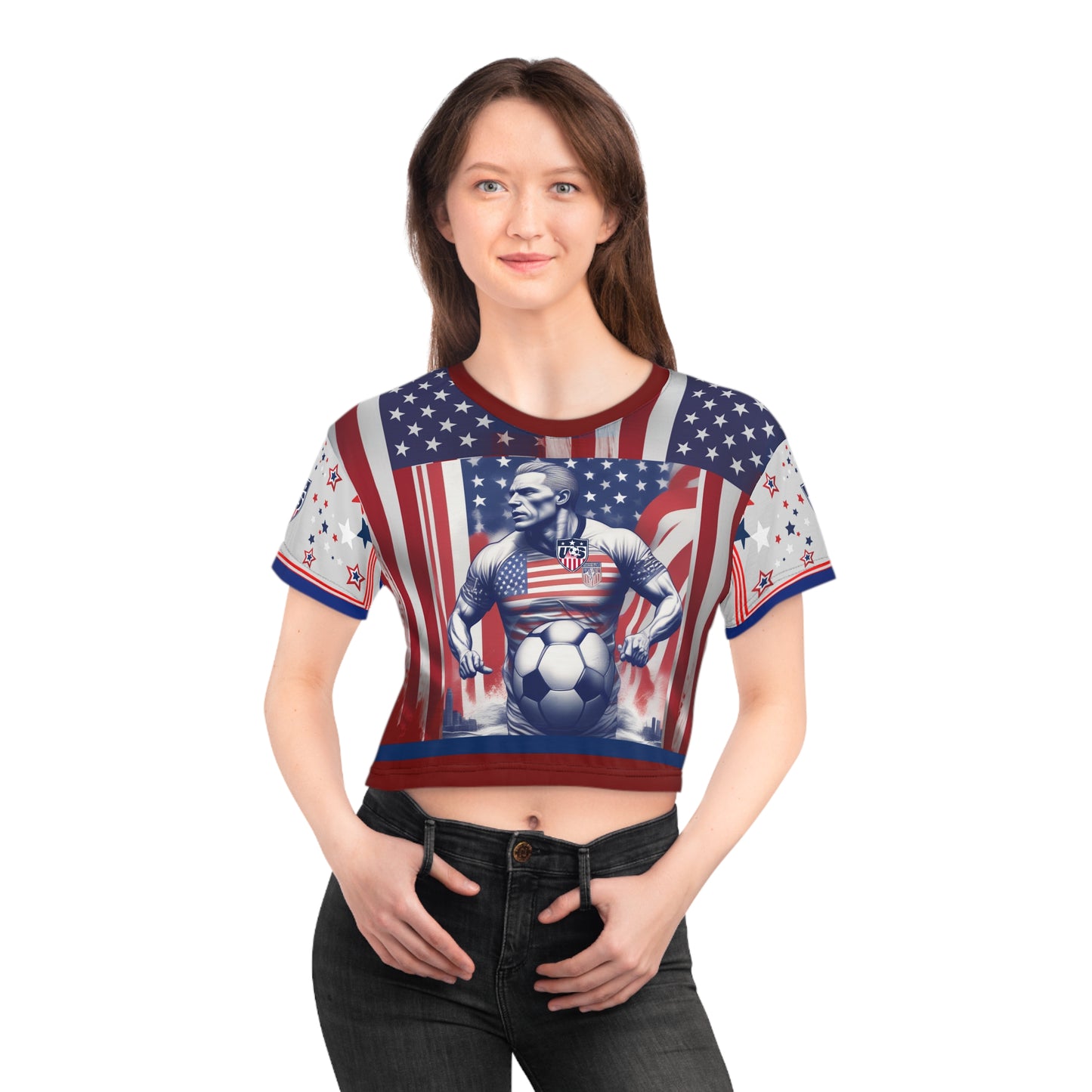 🇺🇸Ladies' Crop Tee – *"Number 10 Outlaw"*