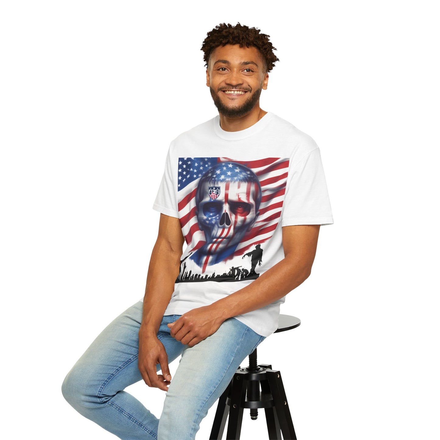 National Tees Unisex Garment-Dyed T-shirt (USA Zombie)