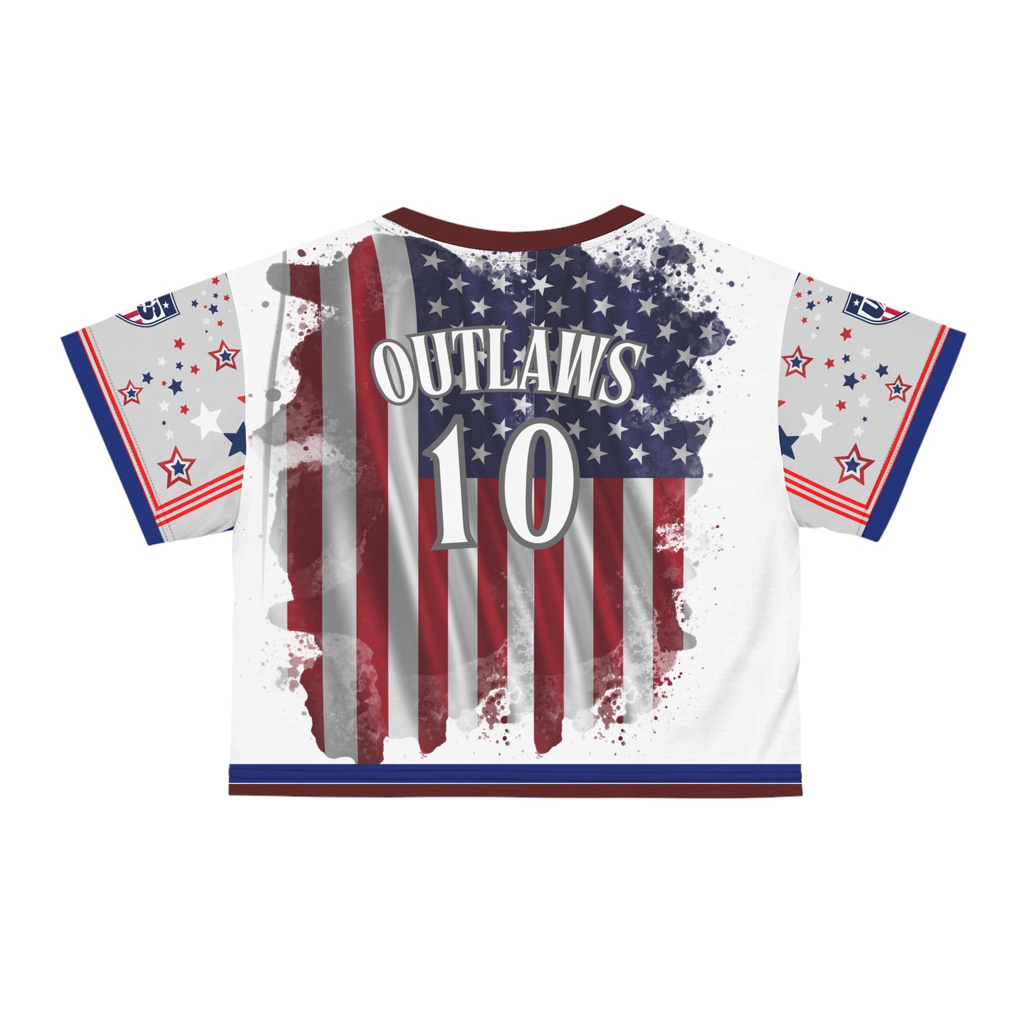 🇺🇸Ladies' Crop Tee – *"Art Nouveau Striker"*