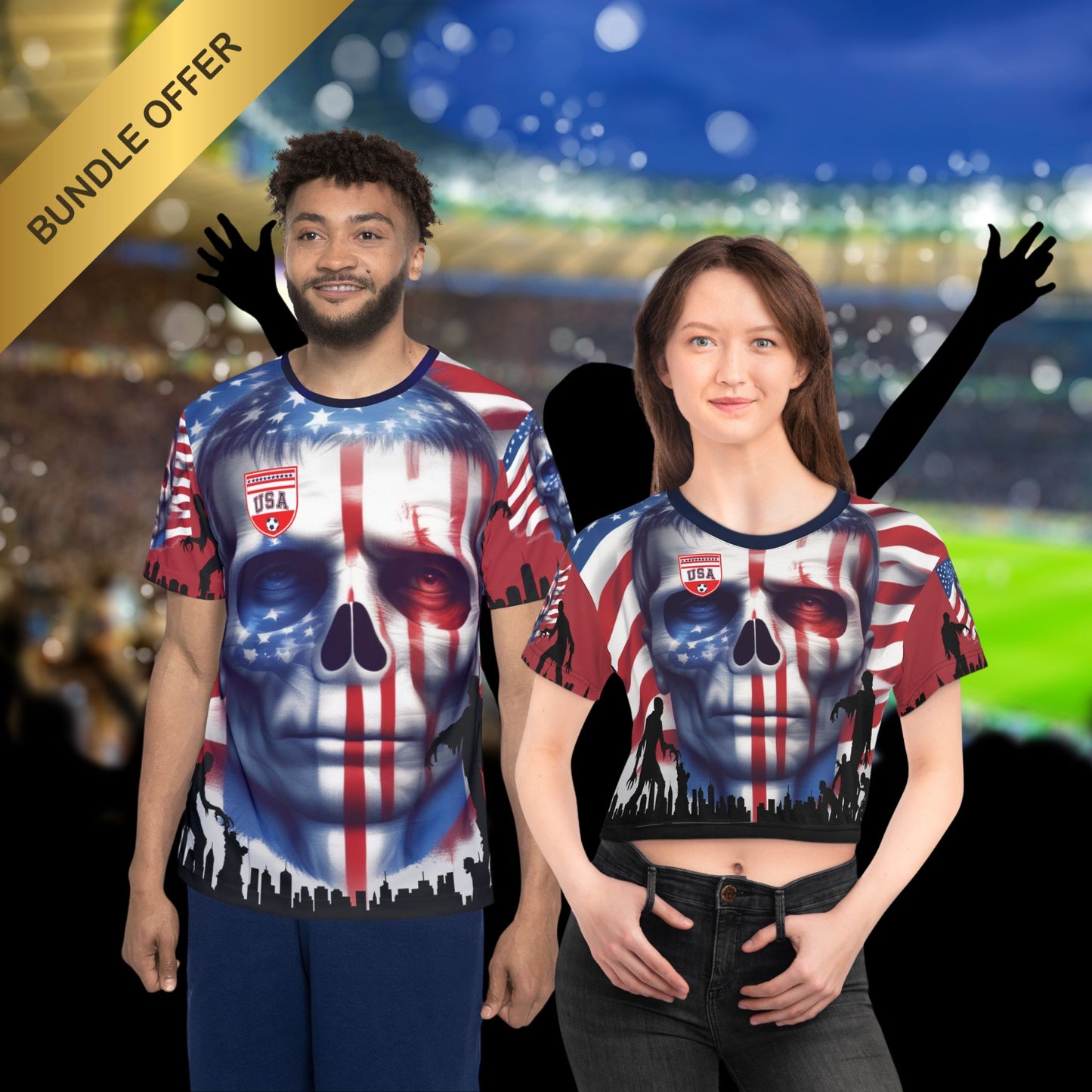 👫 Bundle Deal: **"The US Outlaw Duo"** — His & Her Tees